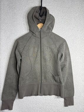 Lululemon Scuba Hoodie Peace Love Graphic Green Size 6 Fleece